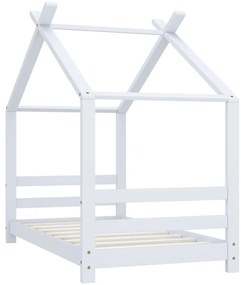 Estrutura de cama para crianças 70x140 cm pinho maciço branco