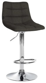 Banco de bar Jerry em tecido com estrutura cromada 87-108,5 x 43 x 46,5 cm Cinzento escuro