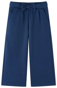 Calças de criança com pernas largas azul-marinho 140