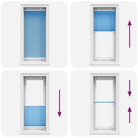 Azul Plissada Cega 60x100 cm Largura Tecido 59,4 cm Poliéster