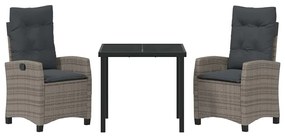Conjunto de Jantar de Jardim com 3 Peças e Almofadas - Rattan Sintétic