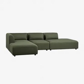 Sofá Modular Chaise Longue Esquerdo De 3 Peças Com Divã Fogler Chenille Verde Sálvia - Sklum