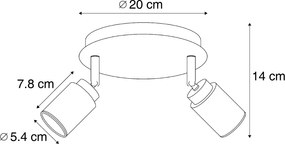 Foco embutido moderno bege 2 luzes IP44 - Ducha