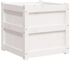 Vaso/floreira de jardim 50x50x50 cm pinho maciço branco