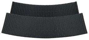 4 pcs conjunto de bar para jardim com almofadões preto