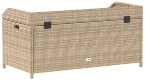 Banco de arrumação 100x50x52 cm vime PE/acácia mistura de beges