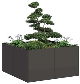 Vaso floreira 80x80x40 cm aço laminado a frio preto
