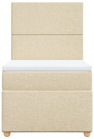 Cama com molas/colchão 90x190 cm tecido cor creme