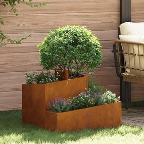 vidaXL Vaso de Jardim Castanho 60 x 60 x 50 cm Aço corten