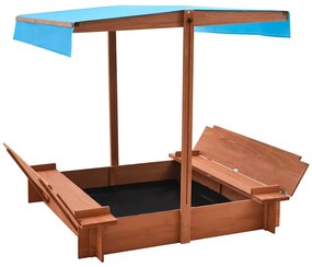 vidaXL Caixa de areia com teto 122x120x123 cm madeira de abeto