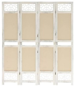 338559 vidaXL Biombo com 4 painéis 140x165 cm tecido cor creme