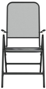 7 pcs conjunto de jantar para jardim rede de metal antracite