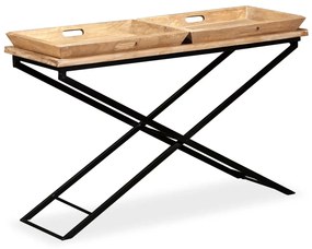 vidaXL Mesa consola madeira de mangueira maciça 130x40x80 cm