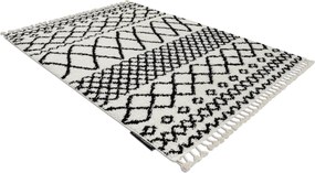 Tapete PROMO BERBER SAFI N9040 branco/preto Franjas berbere marroquino shaggy