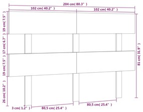 Cabeceira de cama 204x3x81 cm pinho maciço branco