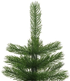 Árvore de Natal artificial fina com suporte PE 210 cm