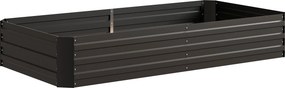 Outsunny Canteiro jardineira retangular em aço galvanizado tutores para tomates e plantas trepadeiras 180 x 90 x 29,5 cm | Aosom Portugal