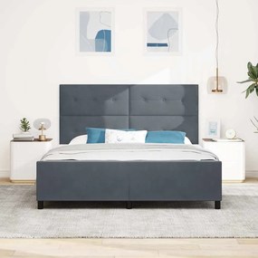 Estrutura de Cama vidaXL Cinza Escuro 180x200 cm Veludo