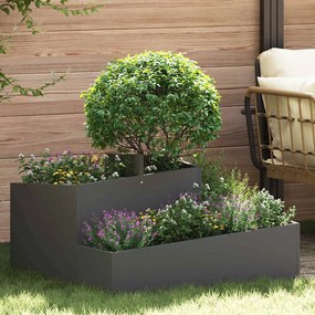 vidaXL Vaso Preto 80x80x50 cm Aço Laminado a Frio