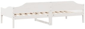 Estrutura de cama sem colchão 80x200 cm pinho maciço branco