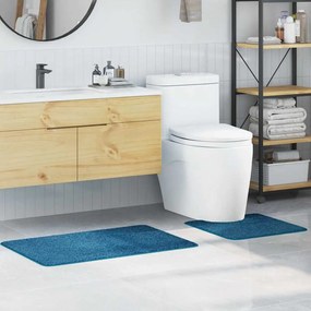 Conjunto de Tapetes de Banho de 2 Peças vidaXL Azul Polipropileno Antiderrapante