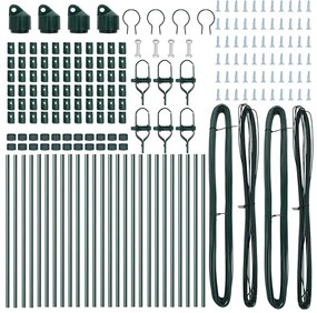 Postes de Cerca vidaXL 26 pcs Verde Ø32 mm 80 cm Aço Galvanizado