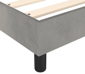Estrutura de cama sem colchão 160x200 cm veludo cinzento-claro