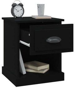 Mesa de cabeceira 39x39x47,5 cm derivados de madeira preto