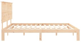 Cama sem colchão 200x200 cm madeira de pinho maciça
