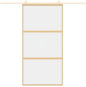 Porta deslizante 102,5x205 cm vidro ESG/alumínio dourado