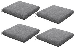 Outsunny Conjunto de Almofadas para Cadeiras 47x47x7 cm Conjunto de 4 Peças Almofadas para Cadeiras de Jardim Impermeáveis Cinza
