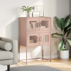 Aparador alto 68x39x107 cm aço rosa