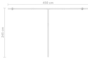 Toldo automático com LED e sensor de vento 450x300 cm cor creme