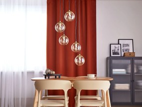 Candeeiro de teto para 5 lâmpadas em vidro dourado NOEL Beliani