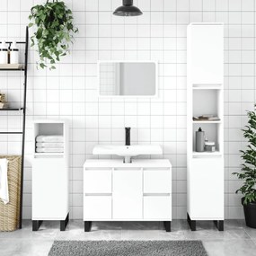 vidaXL Armário casa de banho 30x30x100 cm derivados de madeira branco