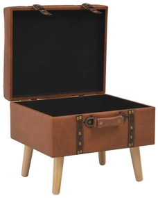 Banco de arrumação 40 cm couro artificial bronze