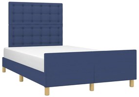 Estrutura de cama sem colchão 120x190 cm tecido azul