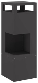 Fogueira Quadrada vidaXL Preta 35x35x100 cm Aço