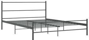 Estrutura de cama sem colchão 140x200 cm metal cinzento