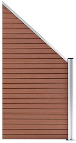 Painel vedação WPC 3 quadrados + 1 inclinado 619x186cm castanho