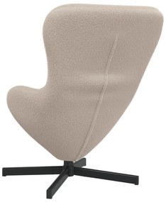 Cadeira Ovo vidaXL Cinza Claro em Tecido de Lã Curly