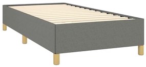 Estrutura de cama sem colchão 90x200 cm tecido cinzento-escuro