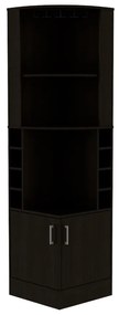 Armário de bar de canto syrah, 180.6CM A X 46.9CM An X 46.9CM P, Preto