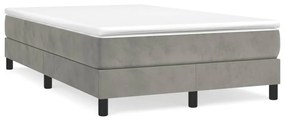 Cama boxspring com colchão 120x190 cm veludo cinzento-claro