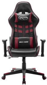 Cadeira de gaming couro artificial preto e vermelho tinto