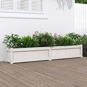 vidaXL Vaso/floreira de jardim 180x31x31 cm pinho maciço branco