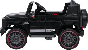 Carro elétrico para Crianças 2 a 5 anos 12V Mercedes G63 AMG LIFT Rodas de espuma EVA, assento Couro ecológico Preto