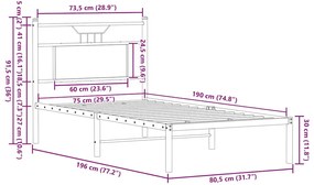 Estrutura cama s/ colchão derivados de madeira carvalho sonoma