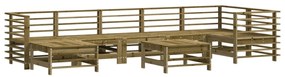 8 pcs conjunto lounge de jardim c/ almofadões pinho impregnado