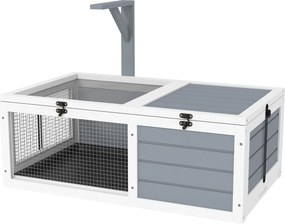 Gaiola para pequenos animais (tartarugas) com 2 espaços para lâmpadas, 81 x 48 x 31,5 cm, cinzenta